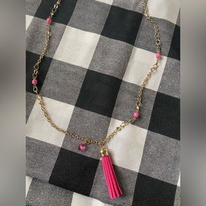 Brand New Pink Lane Bryant Tassel Necklace 35''